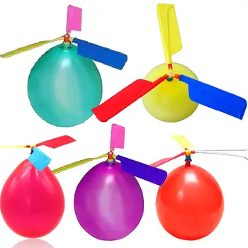 10Pcs Conjunto de Balões Helicóptero Voando Com o Apito Crianças ao ar livre Jogando Criativo Brinquedo Engraçado Balão Hélice Criança Brinquedos EIG88