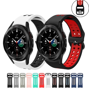 Pulseira de Silicone Para Samsung Galaxy watch 5/4 40mm 44mm 5 Pro 45mm Respirável Relógio de pulseira Para o Galaxy watch 4 Clássico 42mm 46mm