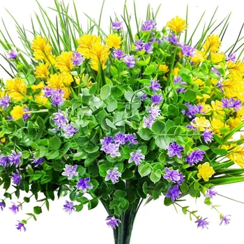 35heads Artificial Exterior Falso Flores Resistente UV do Arbusto da Planta para o Interior Fora do Jardim suspenso Varanda de Casa, Decoração de Casamento