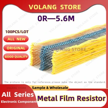 100pcs 1/2W de resistores de Filme de Metal 0R ~ 5.6 M 100R 220R 330R 1K 15K 2.2 K 3.3 4.7 K K K 10 K 22 47K 100K 180 220 390 1K5 2K2 3K3 4,7 M Ohm