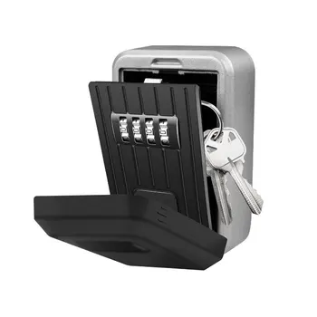 Parede-chave do cofre mini chave de armazenamento de caixa de armazenamento de chave de bloqueio de caixa com a combinação de 4 dígitos capa impermeável para uso ao ar livre