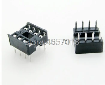 100PCS/Lote 8 Pinos DIP Buraco Quadrado IC Sockets Adaptador de 8 pinos Campo de 2,54 mm Conector