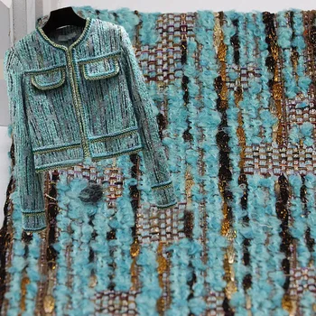 50x145cm O Jacquard Laço de Tweed de Lã Tecido Para a Mulher de Casaco Saia Telas Por Metro Tissus Au MÈTre Твид Ткань de Costura 트위드 Tecido