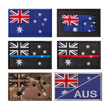 Austrália Bordado Bandeira De Hook&Loop Mochila Tática Patches Lavado Pano De Crachá De Militares Do Exército Braçadeira De Roupas De Saco De Acessórios