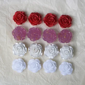 30 PCS 20mm de Moda de Resina Rosa Flor Conectores de Charme DIY Brinco de Acessórios Para confecção de bijuteria