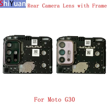 Traseiro da Câmera Lente de Vidro com Moldura de Titular Para o Motorola Moto G30 Substituição de Reparação de Peças de Reposição