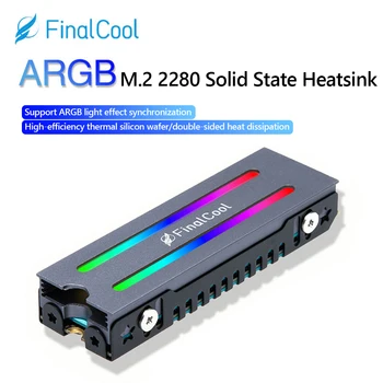 FinalCool IceSoul RGB Liga de Alumínio M. 2 SSD de Arrefecimento do Dissipador de Calor M2 NVMe 2280 Disco Rígido de Estado Sólido Aura de Sincronização ARGB de Calor do Cooler