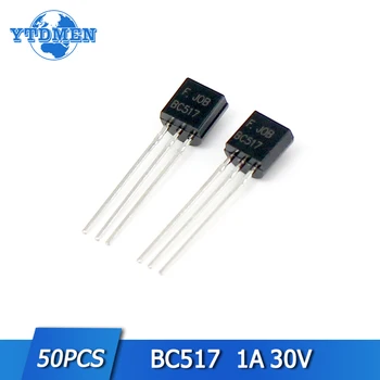 50pcs BC517 Transistor Darlington Transistores conjunto de 30v 1a Amplificador de Silício NPN Tríodo Transistor TO-92 BJT Em Stock