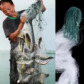 Verde claro Branco rede de Pesca com Bóia de Armadilha para Peixes Pequenos Nylon Gill Acessório Monofilamento Líquido de Malha de Pesca de Malha Única