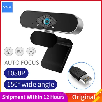 Xiaovv 1080P USB Webcam Câmera de Ângulo Ultra Largo de Foco Automático com Built-in Microfone Para Laptop PC Ensino On-line