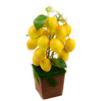 Artificial de Limão Vasos de Árvore de Bonsai Acessórios Plantas Vegetais de Cozinha, Brinquedos Para o Casamento, Festa de Casa, Decoração falso fruto