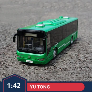 Original 1:42 Yutong bus ZK6128 baixa andar de ônibus da liga de simulação modelo de carro