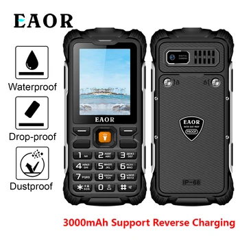 EAOR 2G Robusto Telefone IP68 Água/Poeira-prova de Cartão Dual SIM Telefone de Recurso de botão de pressão de Telefone 3000mAh Apoio Tarifação Reversa