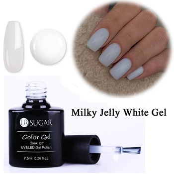 UR AÇÚCAR Leitoso Geléia Branca Gel de Cor Branca Translúcida Unhas de Molho Led UV Gel Verniz Nail Art Design Para Manicure