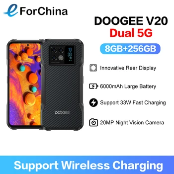 DOOGEE V20 Dupla 5G Smartphone 256 gb de ROM 8GB de RAM Robusto Telefone Dimensity 700 Octa-Core 6.43