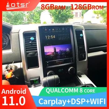 A Qualcomm 8-core Android 11.0 Tesla Estilo CarPlay Rádio do Carro Para Dodge RAM 1500 2500 2008 - 2022 Estéreo autoradio jogador GPS Navi