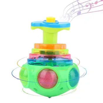 Música de Brinquedo Giratório LED Brilhante Música de Fiação de Brinquedos Para as Crianças de Luz Até Spinning Tops Para Crianças DIODO emissor de Luz de Giro de Piscamento, Tops G