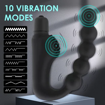 Vibração Anal Esferas De Plug Anal Em Silicone Anal Com Vibrador Massageador De Próstata With10 Modos De Vibração Impermeável Anal Brinquedo Do Sexo Para Homens