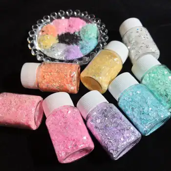 20G/Jar 12 Cores de glitter mix nail arte, glitter, glitter mix, a mudança de cor do glitter,o Sonho de glitter shaker conjunto , pastel de glitter