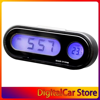 2-em-1 Auto Carro Relógio Eletrônico Luminoso Termômetro Digital do DIODO emissor de Exibição Mini Portátil Relógio de bordo de Acessórios para carros