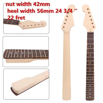 Maple Feita Braço Da Guitarra Rosewood Fingerboard 22 Trastes 24.75 Polegadas Mão Esquerda Do Pescoço
