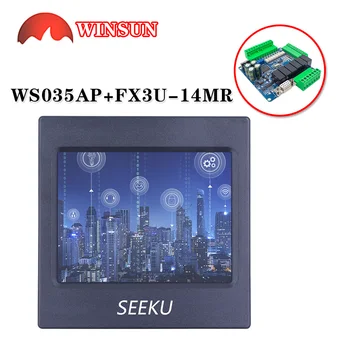 FX3U+IHM PLC suporte a WS-035AP tela de Toque com FX3U-14MR Relé controlador de Pinos cabo de conexão