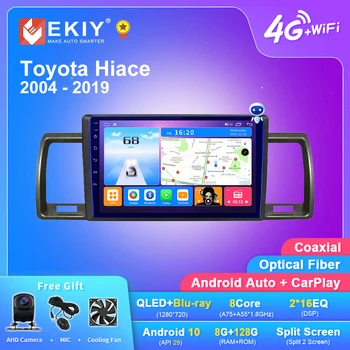 EKIY T7 QLED DSP Android 10 Auto Rádio Para Toyota Hiace De 2004 - 2019 Estéreo do Carro Multimídia Vídeo Player 2din Carplay GPS Navi DVD