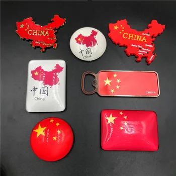 Metal, PVC e Vidro de Cristal o Mapa da China Ímãs de Geladeiras para a Decoração Home Bandeira Chinesa Magnético Adesivo de lembranças
