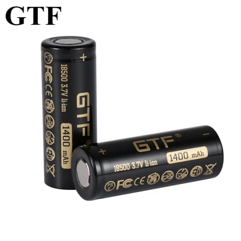 GTF 18500 1400mAh 3.7 V bateria de Li-Ion Bateria Recarregável para a Lanterna do brinquedo produto eletrônico 3,7 V capacidade real de cabeça plana baterias