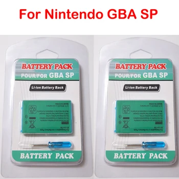 2pcs 3,7 V 850mAh Li-ion Recarregável Bateria Para Nintendo GBA SP Gameboy Advance SP Substituição da bateria com a chave de Fenda