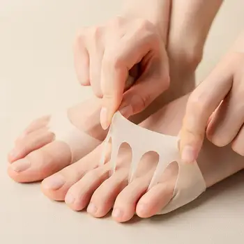 De proteção 2 Pcs/Conjunto de Grande Respirável, Absorção de Suor Meias Almofadas Anti Fricção do Dedo do pé Separador Anti-choque para o Salto Alto