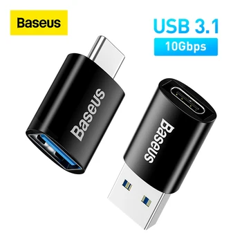 Baseus USB 3.1 Adaptador OTG Tipo C para Adaptador USB Fêmea Converter Para o Macbook pro de Ar Samsung S9 S10 Conector USB OTG