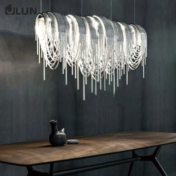 Design italiano sentido retangular sala de jantar lâmpada pós-moderna sala villa personalidade designer de borla arte lustre