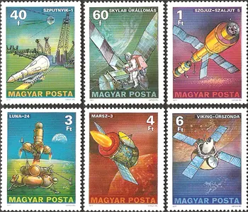 6Pcs/Set Novo Hungria Pós Carimbo De 1977, História de Desenvolvimento de Tecnologia Espacial, Selos MNH