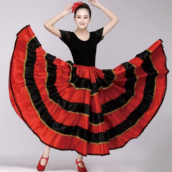 Flamenco Espanhol Saia Tourada Dança Vestido De Trajes Performance Em Palco De Festa Saia Vermelha Mulheres De Vestuário Feminino