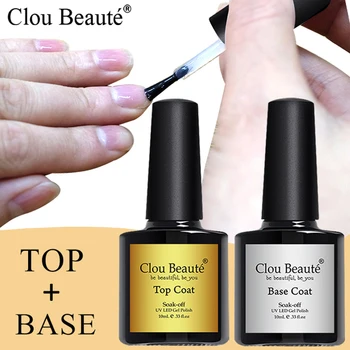 Clou Beaute Base E Top Coat Gel Unha polonês Transparente UV Soak Off Primer de Gel polonês Gel Verniz Nail Art Manicure