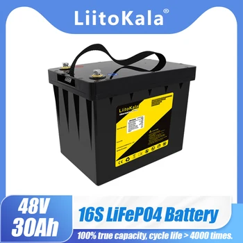 LiitoKala 48V 30AH LifePO4 Bateria para o DIY DE 58,4 V Bateria Recarregável de Lítio de Fosfato de Ferro de lifepo4 da Célula Solar