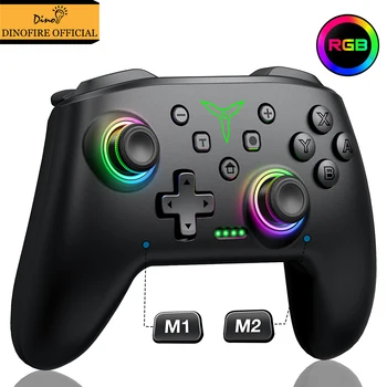Dinofire sem Fio Bluetooth, Controlador do RGB para Nintendo Interruptor/Comutador de OLED/Mudar Lite/PC/Móvel Gamepad Multi-Função de Jogos