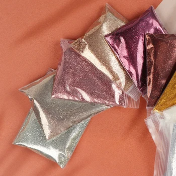 10g de Ouro Rosa de Unhas de Glitter em Pó de Cromo Metálico Pó do Pigmento da Arte do Prego Decorações Ultra-Finos de Glitter Nail Peças Profissional