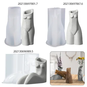 3D Corpo das Mulheres Vaso em Forma de Silicone do Molde do Corpo Humano Art vaso de Flores de Molde Enfeite DIY Resina de Barro Sabão Molde Nórdicos Estilo Art Decor