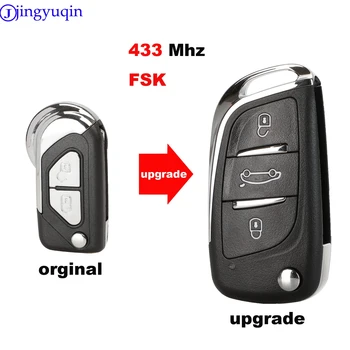 jingyuqin Remoto Chave do Carro Atualização Para a Citroen DS3 CE0523 FSK 433Mhz Controle da Chave Completa