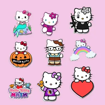 Kawaii Hello kitty Emblema Pinos Broche para as Meninas de Harajuku Mangá, Cartoon Figura Broche Emblema Jóias Mulher de Olá Kitty do Gato de Presente