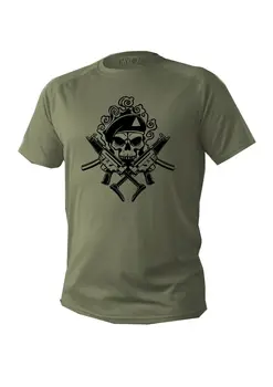 2019 Moda Cool Homens T-shirt T-shirt dos Homens homem de manga curta verde oliva projeto militar do exército crânio novo