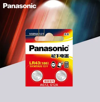 2pcs/monte Panasonic AG12 LR43 186 0% Hg para Relógios, Brinquedos de 1,5 V Alcalina de Célula pilhas da calculadora 0%Hg