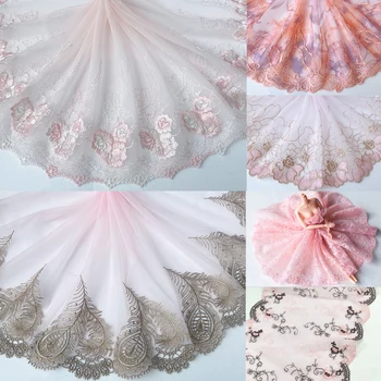 Cor-de-rosa de Malha Bordado Laço de Tecido feito a mão do Vestuário de DIY Agulha de Costura Dolll Acessórios de Vestuário 365
