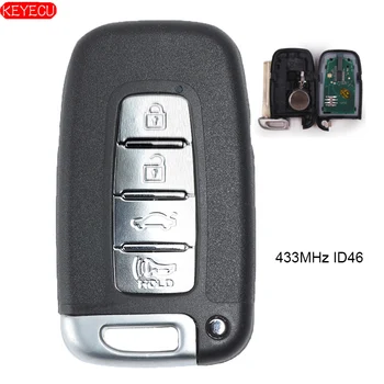 KEYECU Smart Remote chave de cd, Entrada Sem chave Fob 4 Botão de 433MHz ID46 Chip para Hyundai I30 IX35