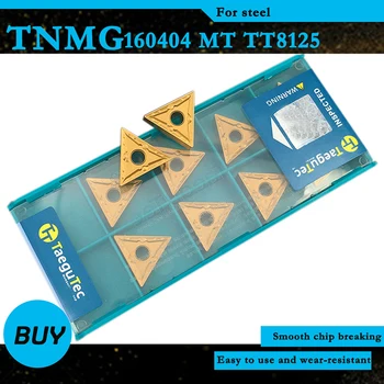 TNMG160404 MT TT8125 de Alta Qualidade de Pastilhas de metal duro de Torno CNC, Ferramentas de Peças de Aço TNMG 160404 Torneamento Externo Ferramenta Para MTJNR MTEEN