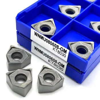 100% original WNMU080608 de alta qualidade em duas faces hexagonais de 90 graus ângulo direito de jejum alimentar de carboneto de ferramenta para torneamento WNMU 080608