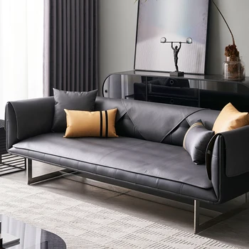 Cor sólida sofá de Couro capa de almofada 2/3/4 assento Anti-derrapante sofacover impermeável capa personalizada feita Sofá de canto capa toalha