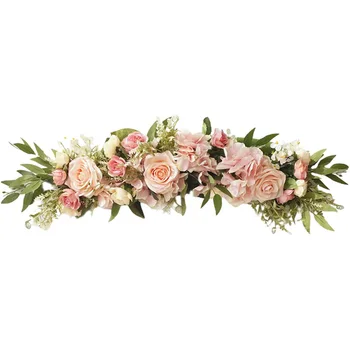 Casamento de Arco de Flores cor-de-Rosa Rosa Floral Decorativo Guirlandas Vegetação Arbor Arranjo Floral ou Pura Cortinas de Casamento Cadeira Cerimônia